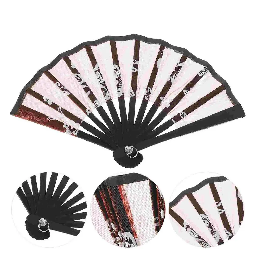 8cm Mini Silk Red Black Fan DIY Handmade Doll House Wall Hanging Craft Fan Decoration Accessories Children's Toys