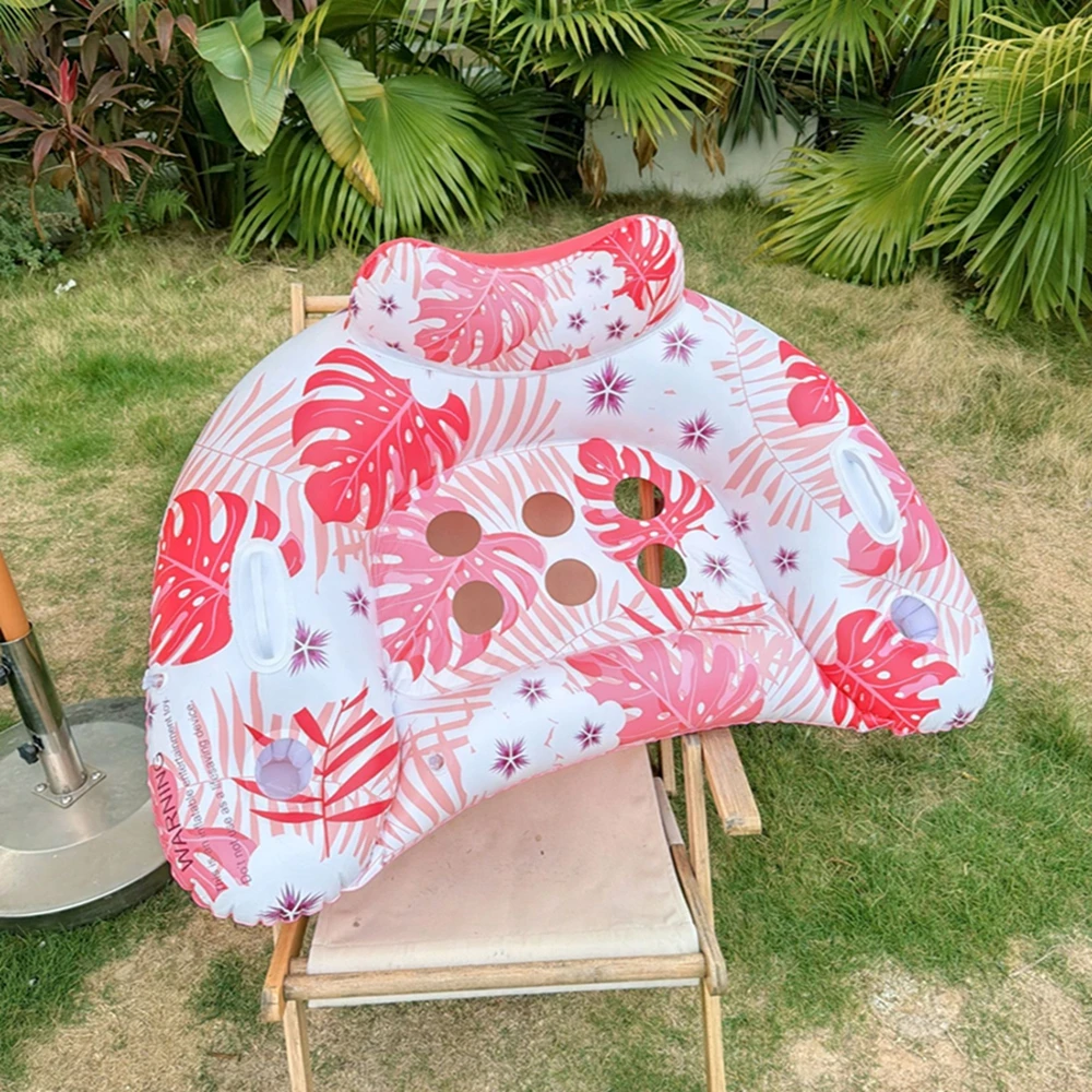

1PC Pool Lounge Float Large Pool Floats Monstera Duty,Inflatable Lounger Float with Cup Holder & Backrest