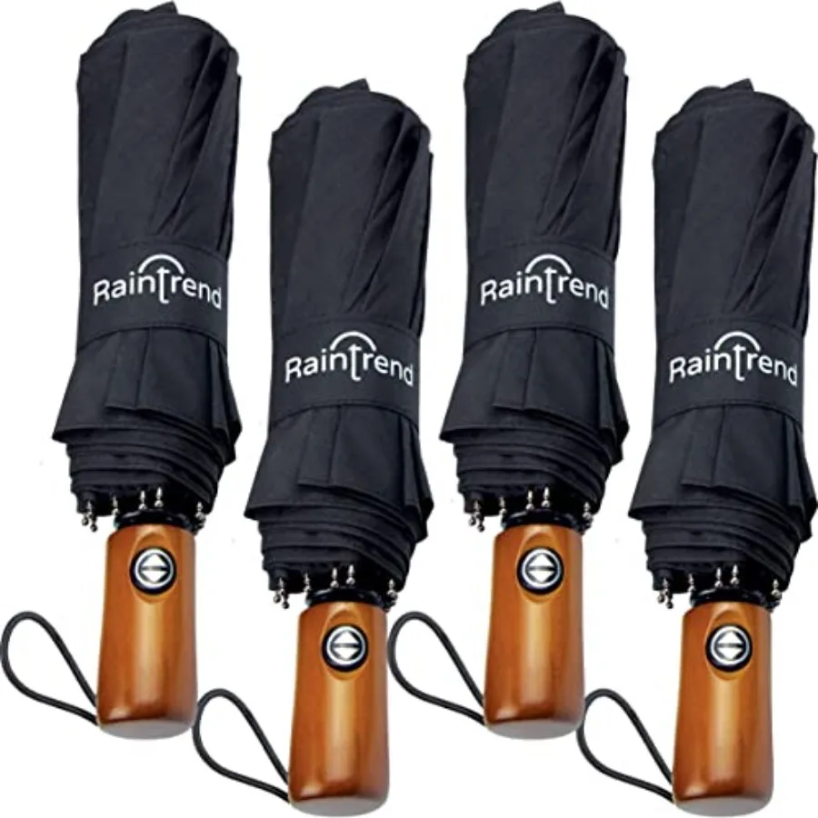 

Raintrend Windproof Travel Umbrellas for Rain Automatic +10% Bigger Canopy Strong Frame Compact Folding Portable Umbrella for W