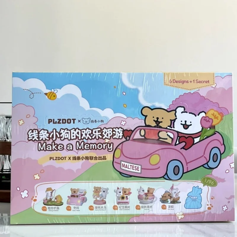 الأصلي Plzdot خط المالطية جرو سعيد نزهة سلسلة صندوق أعمى التماثيل العصرية لطيف الدمى هدية عيد ميلاد الحلي فتاة اللعب