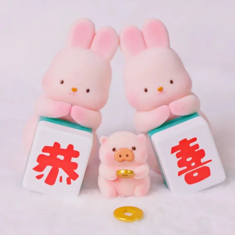 MOMO BUNNY Rich Congratulations Series Blind Box Toys Guess Bag Model Doll Cute Figures Desktop Ornaments Collection Gift