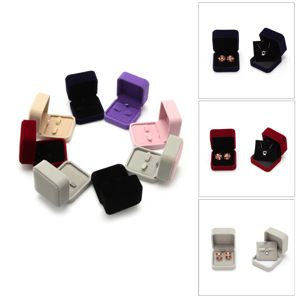 5.5*5*4cm Velvet Wedding Ring Square Box Earring Rings Packaging Display Box Luxury Jewelry Gift Packaging Box