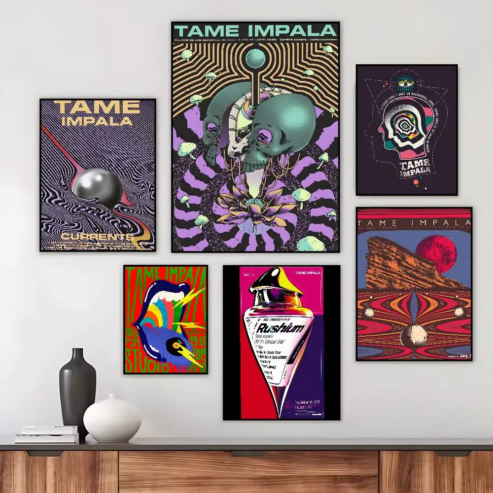 Singer Star Tame Impala Classic Music Poster Art HD Canvas Advanced Aesthetic Printing Paper Wall Art for Living Room Home Decor