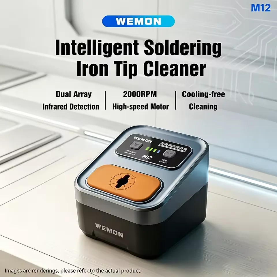 1s高速クリーニングはんだごて先クリーナーマシン-wemon-m12-インテリジェント溶接ノズルクリーナー-無水高速洗浄ツール