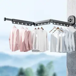 Retractable Laundry Wall Drying Rack Aluminum Alloy Suction Cup Type Clothes Drying Rack Balcony Laundry Room Wardrobe Bathroom