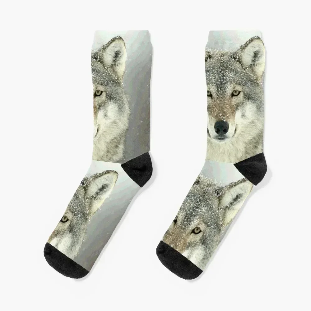 GREY WOLF Socks halloween warm winter Children's fashionable Socks Men Women's halloween hiking funny gift Boy Socks Women's
