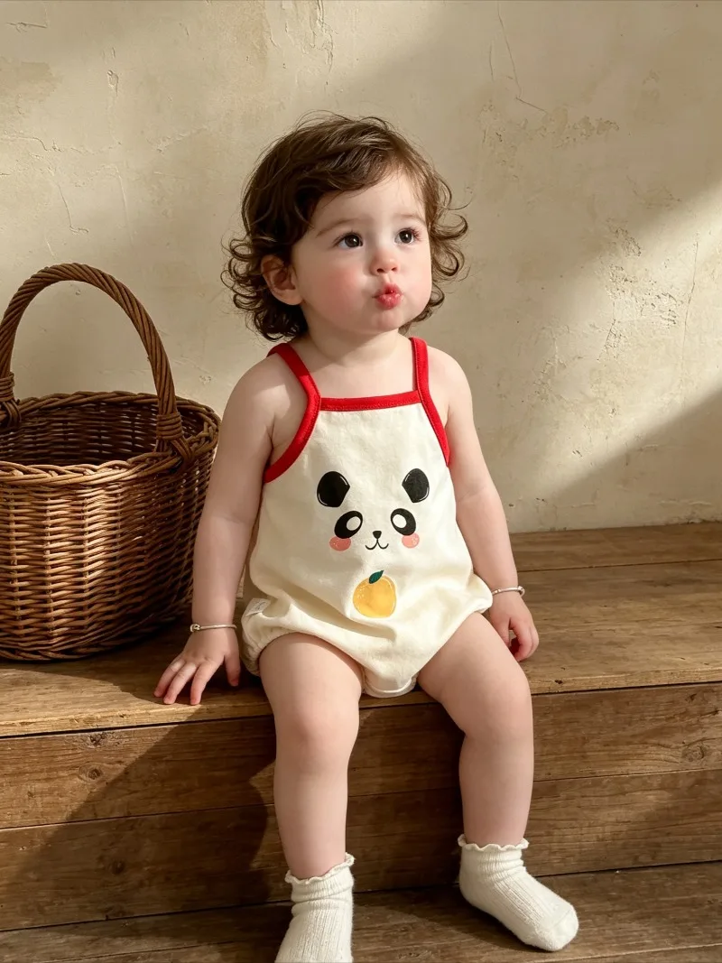 

Baby clothes cotton bags fart clothes summer baby suspender cloth triangle climbing cloth inner and outer baby children clothing