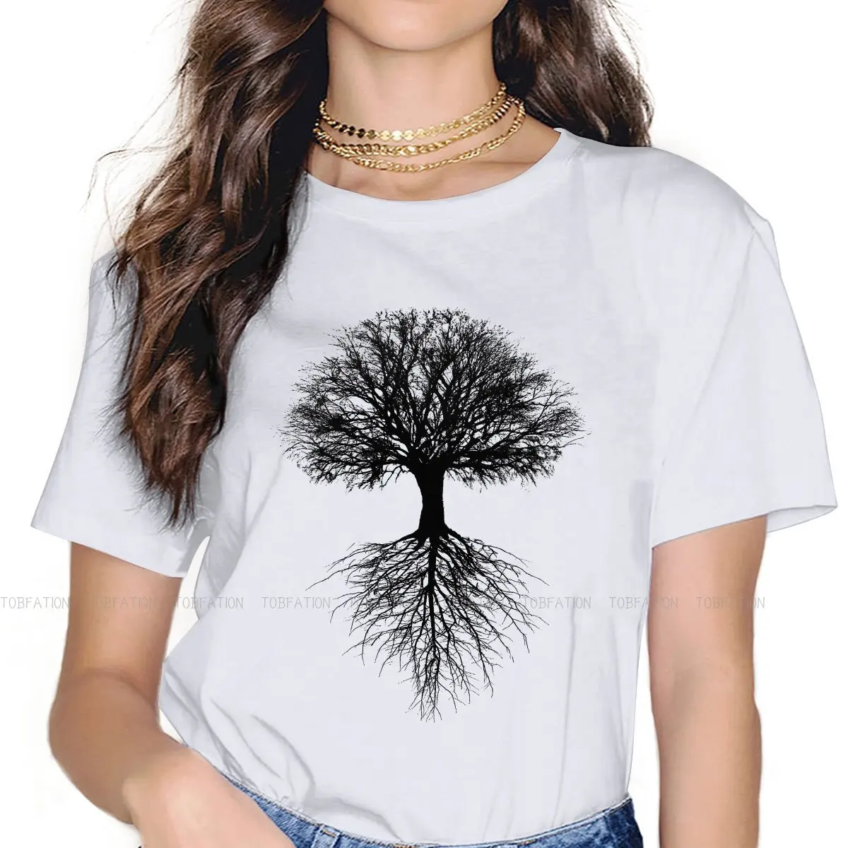 Tree of Life 4XL TShirts Tree Woman Harajuku Pure Cotton Streetwear T Shirt O Neck