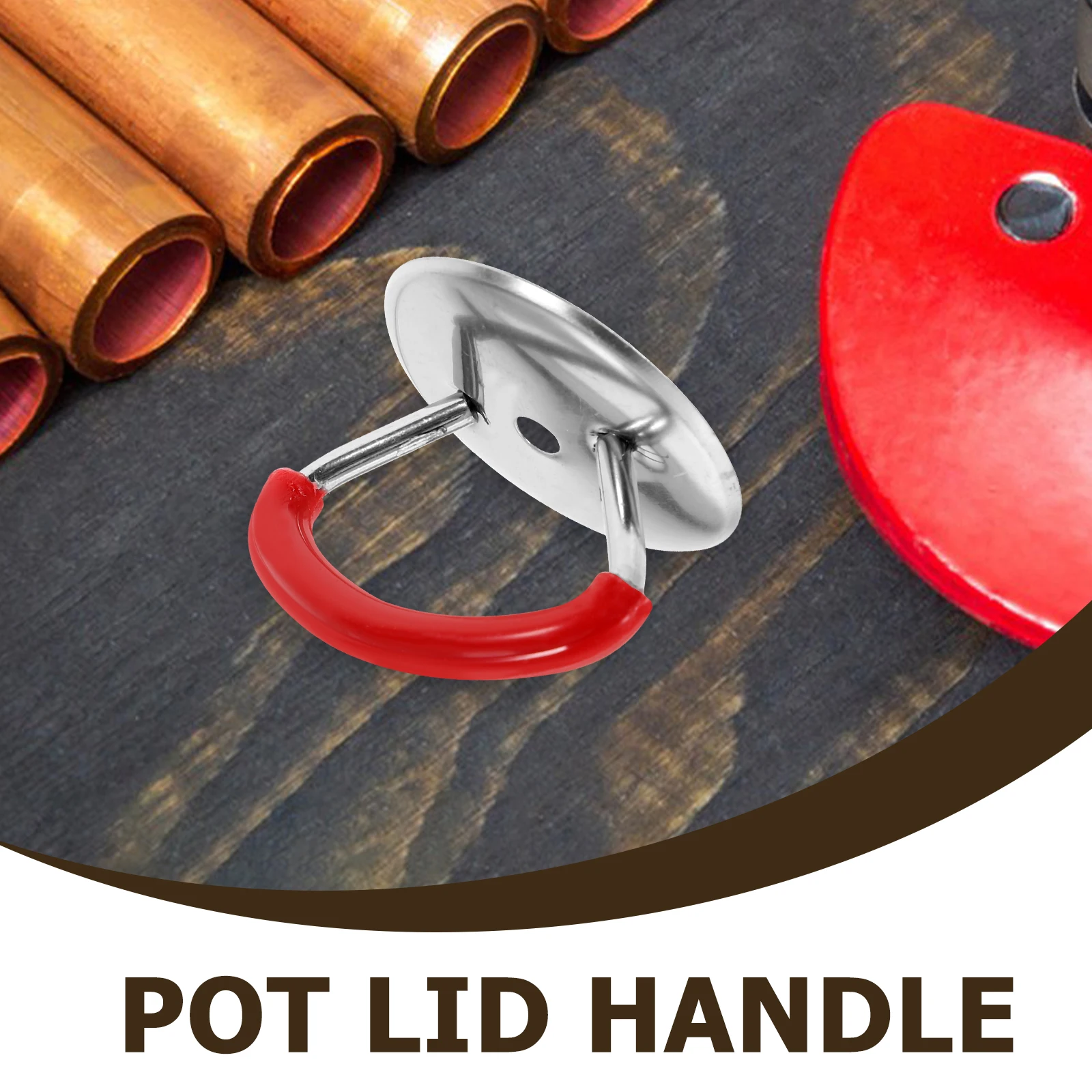 

2Pcs Pot Lid Knobs Universal Anti Scald H Sturdy Small Replacement Kitchen Cookware Parts Black Red Plastic Stainless Steel