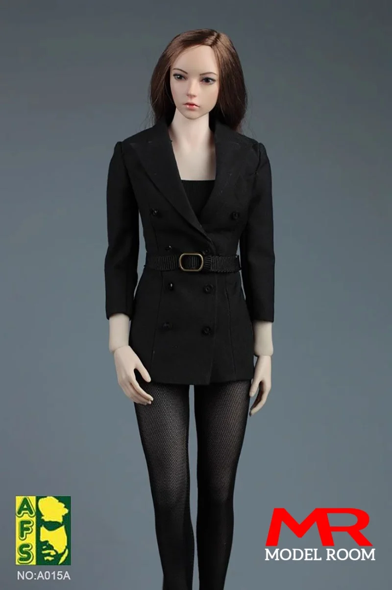 AFS A015 1/6スケール 女性 スリム ビジネススーツ コート パンスト 胸当て付き 衣装セット モデル フィット 12インチ ソルジャー アクションフィギュア ボディ