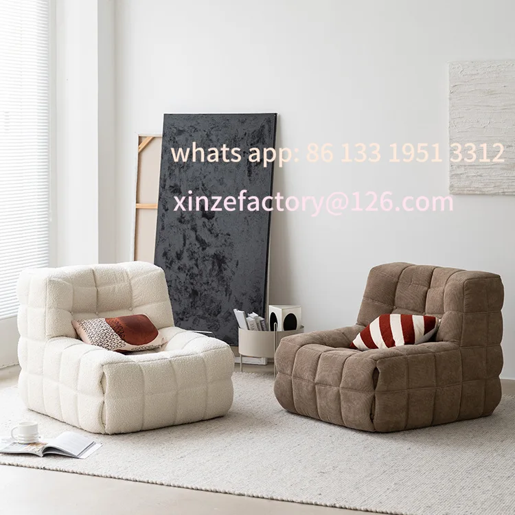 

Customizable single sofa chair living room casual retro style seat fabric toast balcony lazy