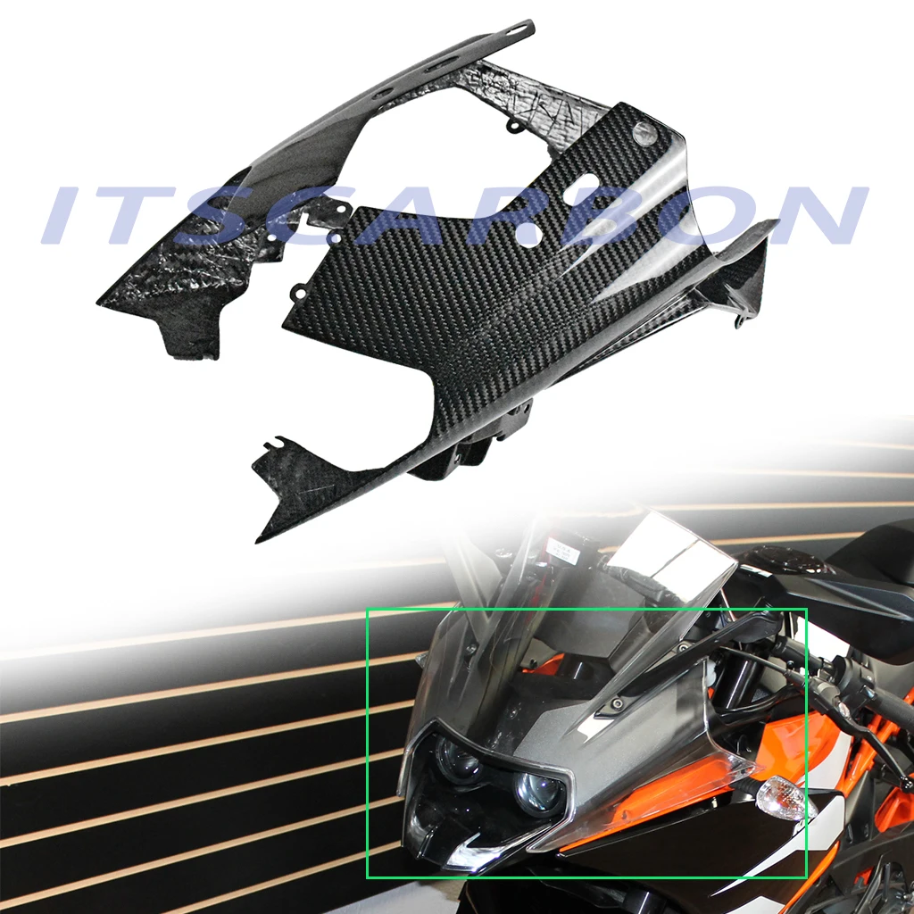 

3K Carbon Fiber Motorcycle Accessories Front Mask Cover Headlight Side Panels Fairing For KTM RC390 RC 390 2018 2019 2020