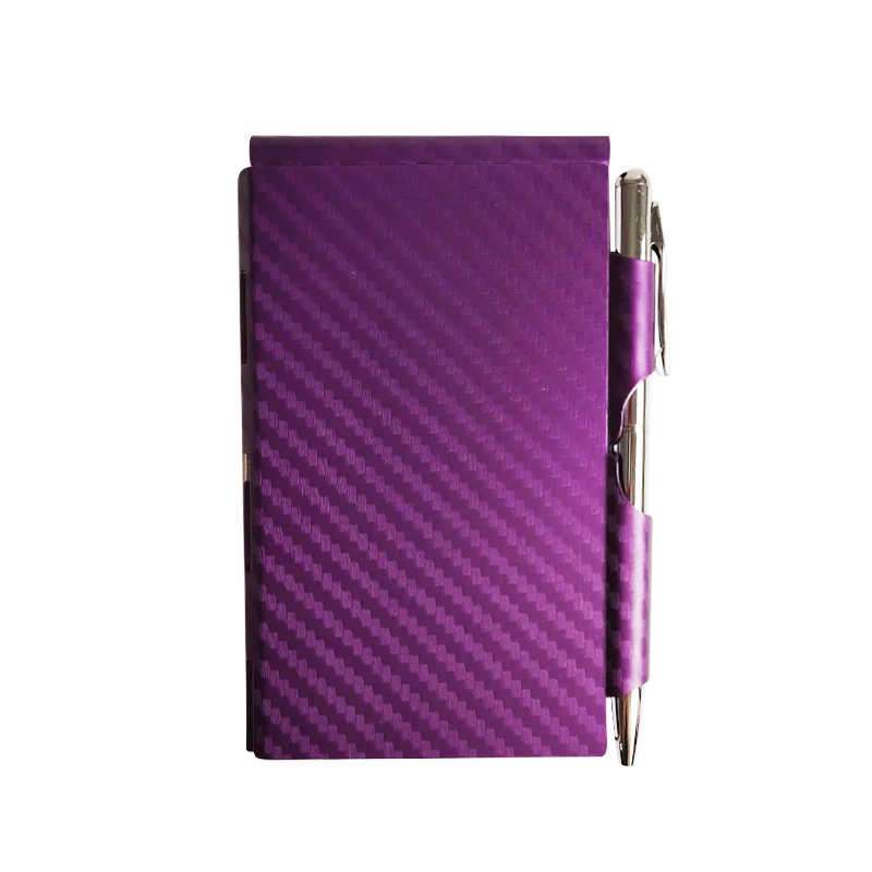 Aluminum Alloy Card Cassette with Pen Notebook Mini Metal Book Office Accessories Notebooks Pocket Business Notebooks