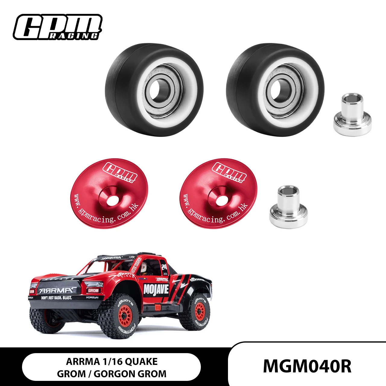 

GPM 7075-T6 ALLOY WHEELIE BAR WHEEL & BEARING ARRMA 1/16 QUAKE GROM 4X4 RTR Brushed Monster Truck-ARA2137
