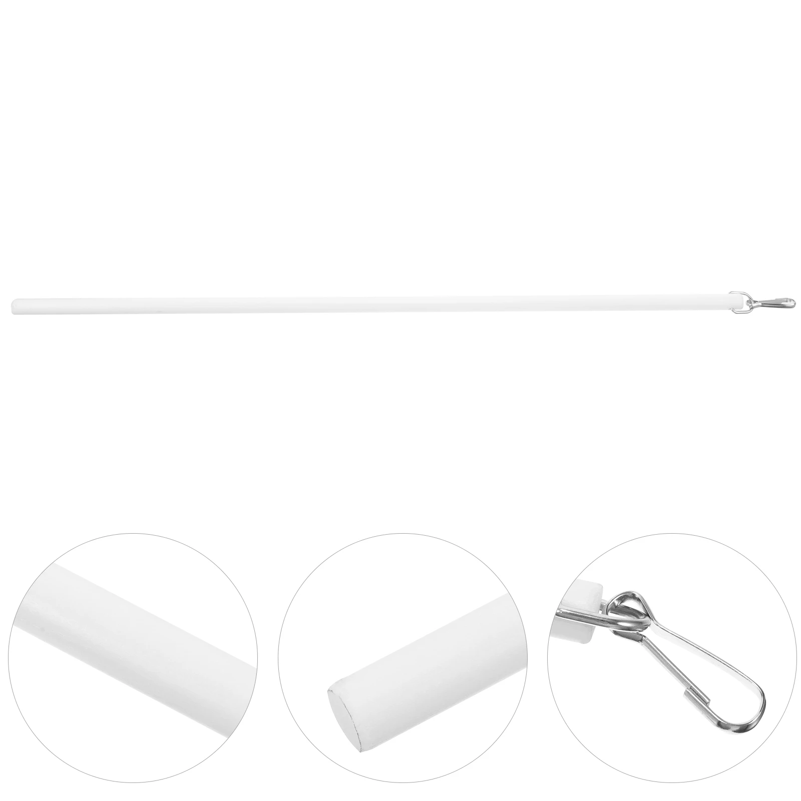 

Curtain Rod 17 Inch White Acrylic Pull Wand for Drapes Lightweight Easy Install Blind Repair Stick Hardware Accessories