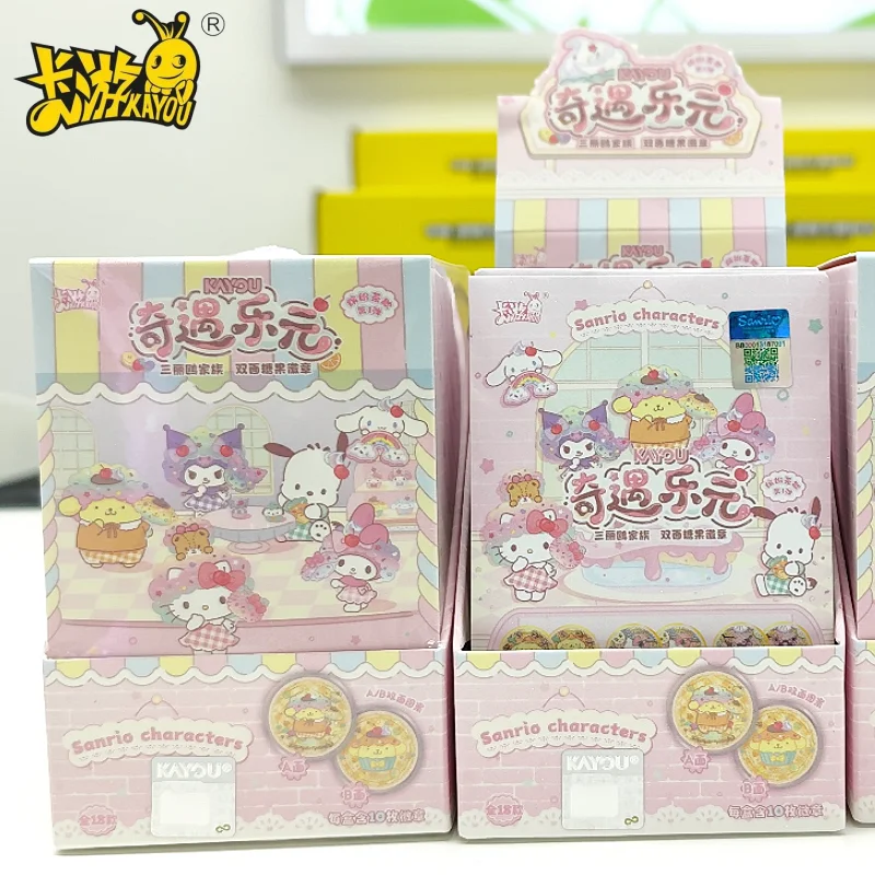 

Оригинальный семейный двусторонний значок в виде конфет KAYOU Sanrio, красочный перерыв на чай, том 1, встреча с персонажами аниме Le Yuan, игрушки, подарки