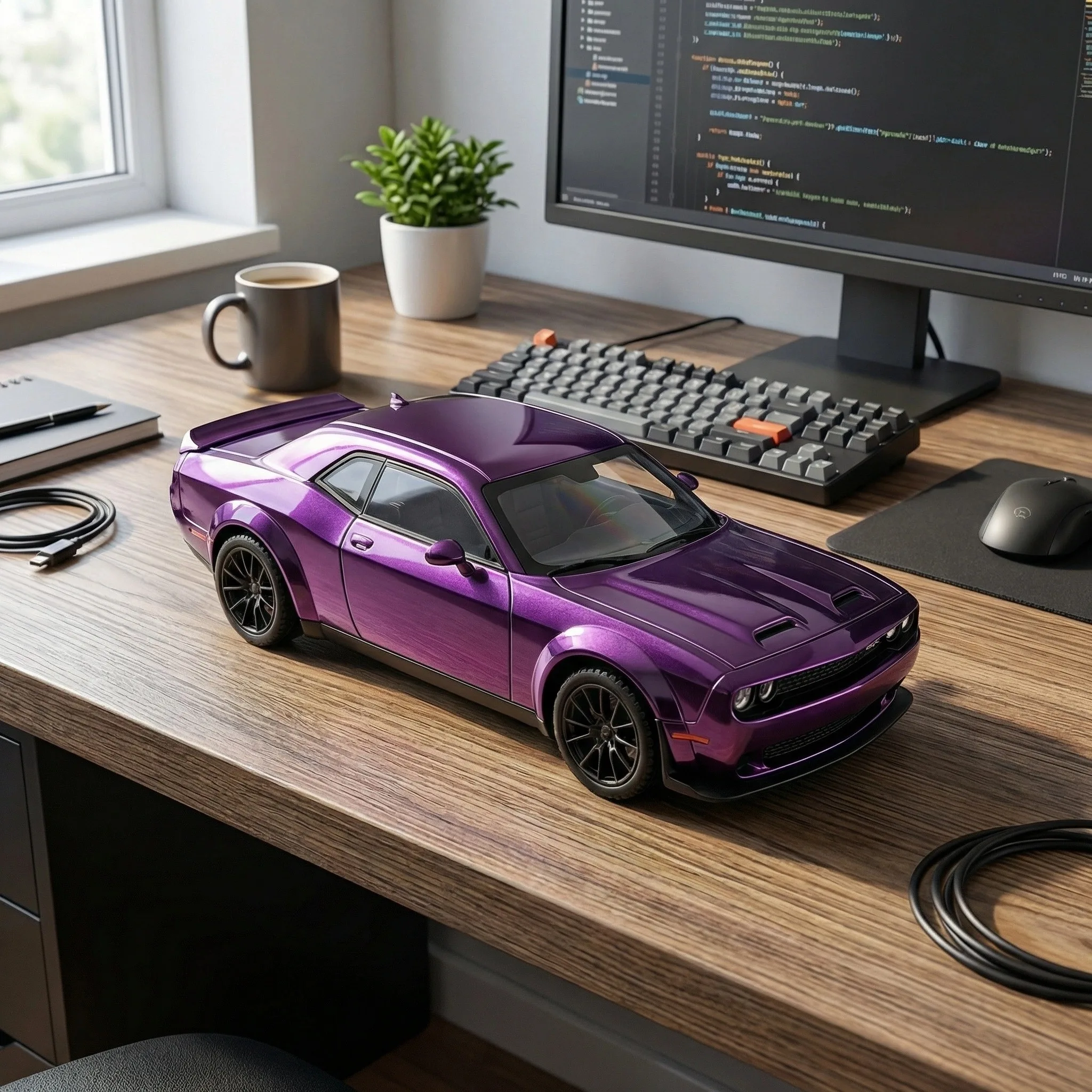 

Масштабная модель автомобиля Dodge Challenger SRT Redeye Hellcat 1:32, литая металлическая спортивная машина, со звуком и светом, игрушка для детей, подарок