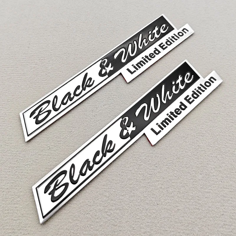 2 autocollants 3D en aluminium noir et blanc édition limitée pour emblème de voiture, badge latéral de garde-boue pour Mercedes W447 Vito C/E/S/GLC/GLE/G