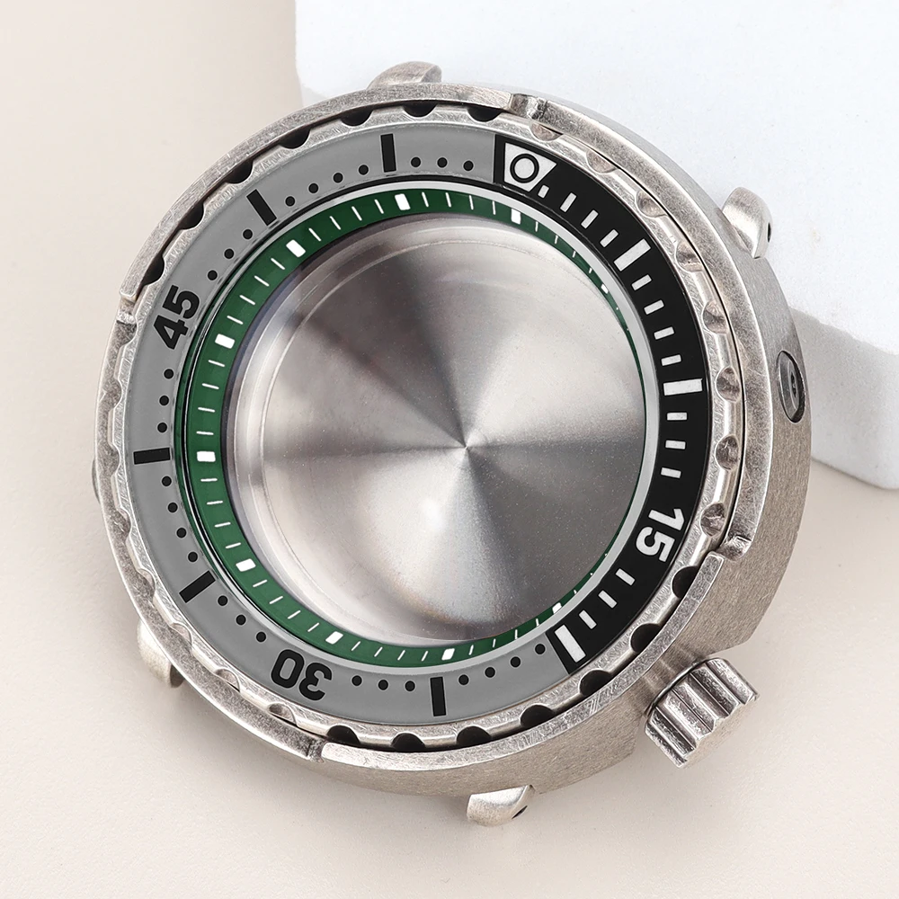 47mm Tuna Can SKX Watch Case C3 Luminous Bezel For Seiko NH35 NH36 NH38 NH34 Movement Repalcement Watch Parts 20ATM at 3.8 Crown image 3