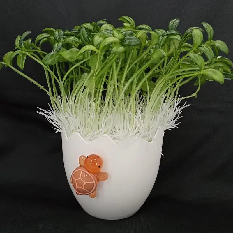 Pots de Fleurs de Pâques en Forme de Coquille d'emouf, Vases de Fleurs Uniques, Pot Succulent avec Tortue, user inière Décorative, Plante, Beaucoup