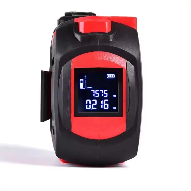 Retractable Lock  Handheld  2-in-1 Laser Measure Measuring Tape Multifunction Electric Laser Distance Meter With LCD Display