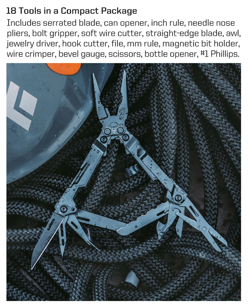 SOG 18 in 1 PowerPint Multitool Zange Klappmesser EDC Tragbares Multifunktionales Handwerkzeug für Camping, Angeln, Überleben und Reparaturen – Detail 8