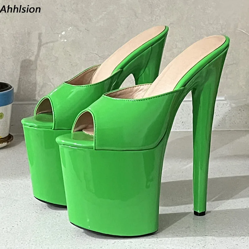 

Ahhlsion Handmade Women Summer Sandals Sexy Stiletto Heels Peep Toe Beautful Green Dress Shoes Ladies US Size 6-12