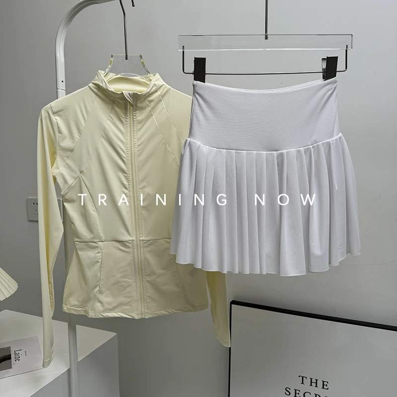 

Badminton tennis uniform sports suit for women in summer high-end quick-drying sun protection clothes yoga pleated skirt