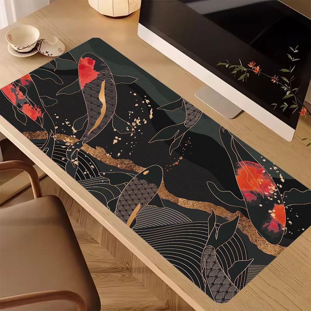 Koi Desk Pad Mouse Pc Gaming Accessories Computer Mat Table Pads Mausepad Gamer Cabinet Deskmat Mousepad Mats Keyboard Mause Xxl