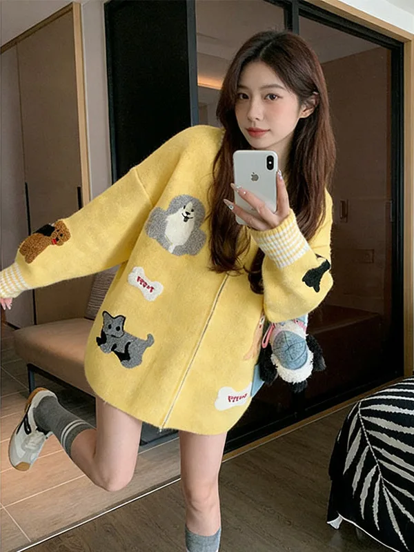 

Fashionable Knitted Open Cardigan Sweater Women's Spring New Style Pure Desire High-End Feeling Versatile Long Sleeve Zipper ...