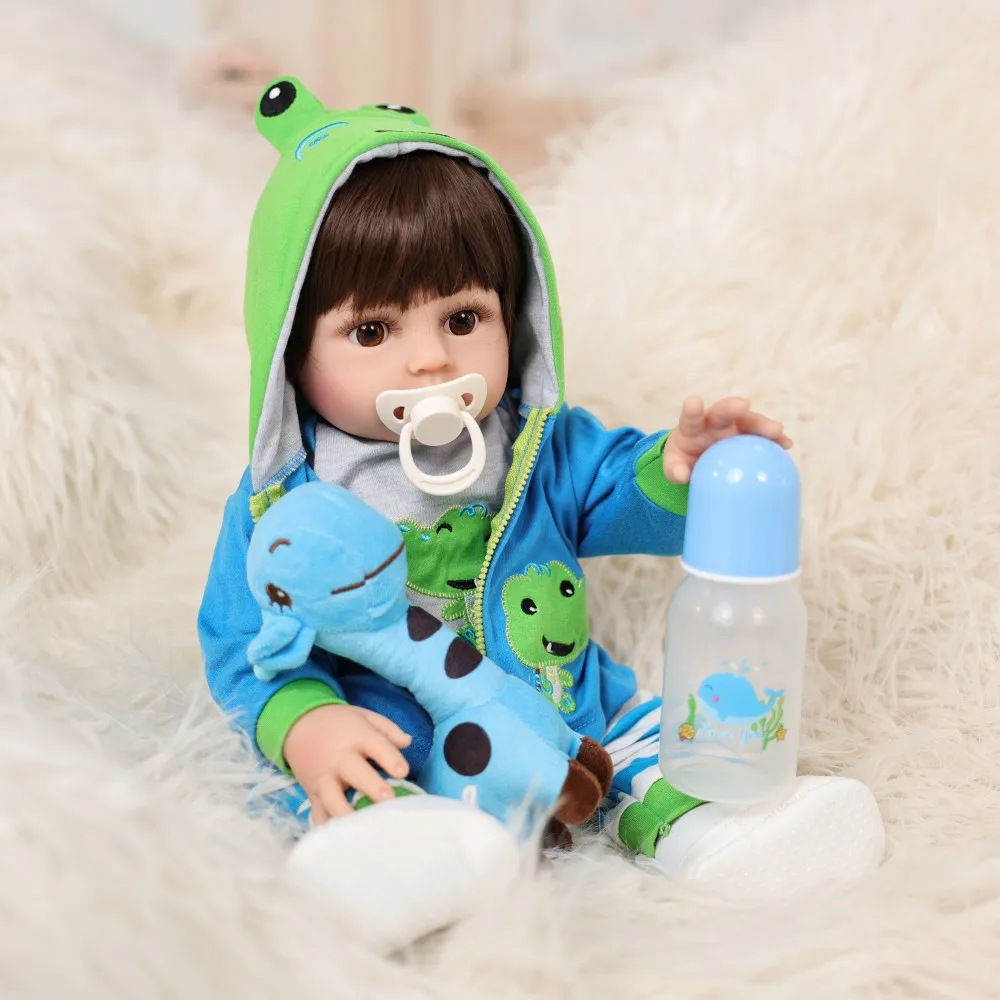 

Cloveray 20-дюймовая классическая виниловая кукла Kawaii для всего тела, реалистичная кукла Reborn, супер милая виниловая кукла, высокое качество, художественный детский рождественский подарок