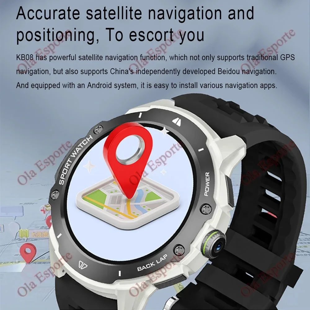 Nuovo 4G AMOLED Smartwatch SIM Card GPS WIFI NFC Download APP Dual Camera videochiamate monitoraggio della frequenza cardiaca Google Play uomo donna