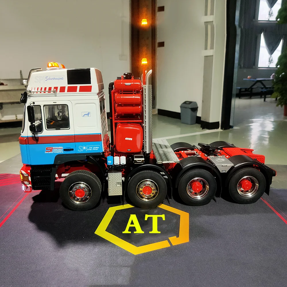 F2000 1/14 8x4 RC Hydraulic Trailer with Light System Differential Lock RTR Advanced Custom Heavy Duty Tractor Truck Model Toy