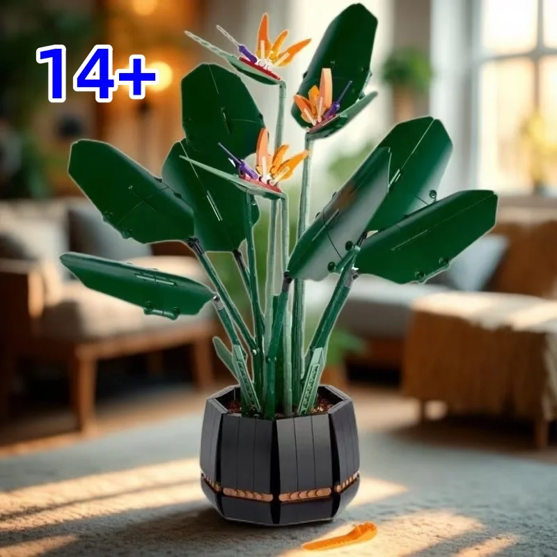 

Bouquet Building Blocks Moc Paradise Bird Bricks Home Decoration DIY Toys Girl Birthday Gift 10328