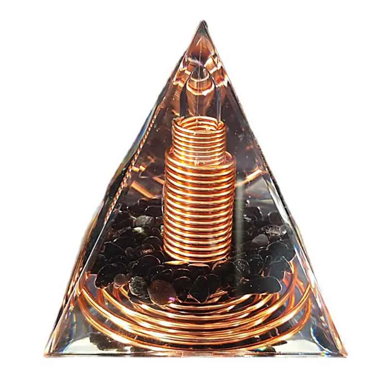 Spirale Kupfer Draht Orgonite Pyramide Obsidian Orgon Healing Energie Yoga Meditation Ornament