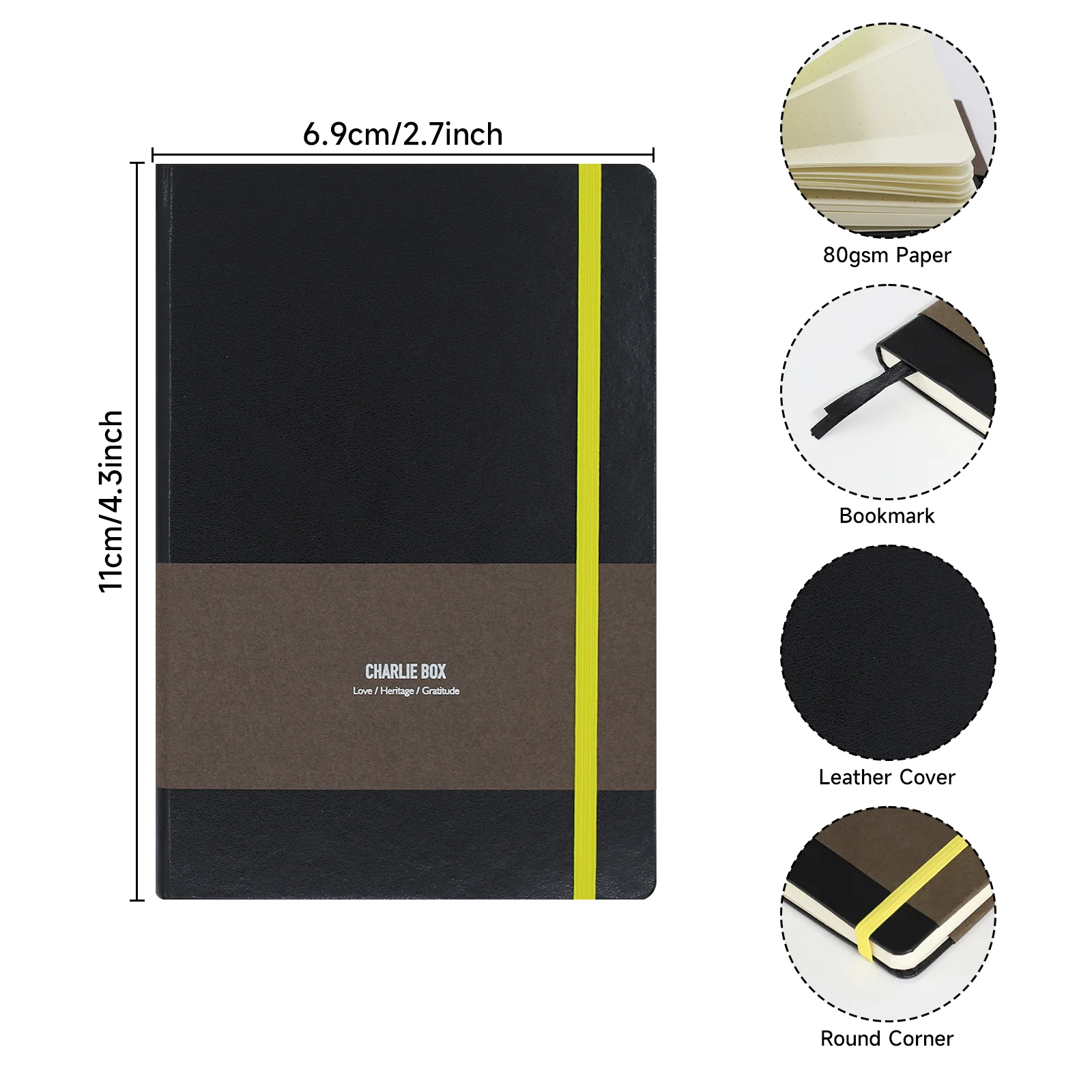 A7 Dot matrix Grid Notebooks PU Leather Notepad Diary Weekly Planner Writing Paper For Students School Office Supplies