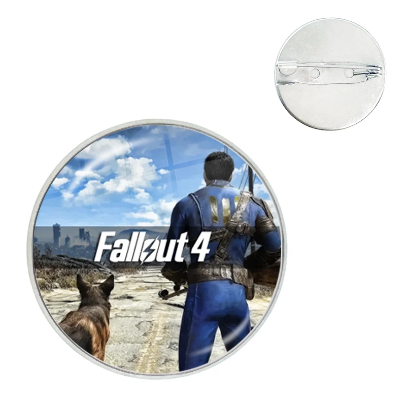 Vault-Tec 111 Vault boy Creative Game Funart Brooch Anime Glass Badge Bag Accessories Coat Jewelry Fans Gamer Collect