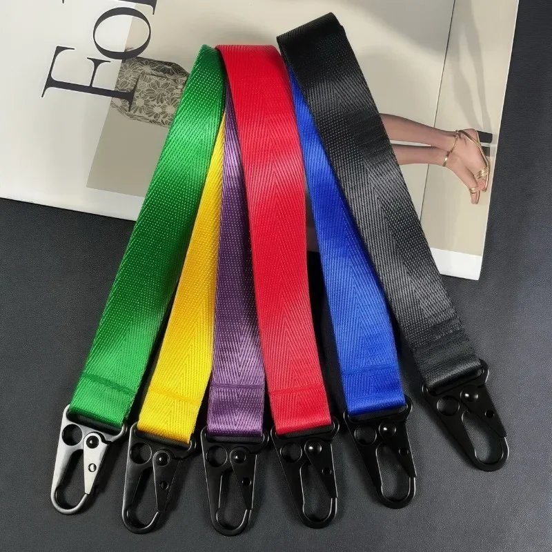 Custom Logo Webbing Keychain Waist Strap Print Name Bag Keyring Men's Women's Personalize Motorcycle Key Chain Ring Ribbon Rope
