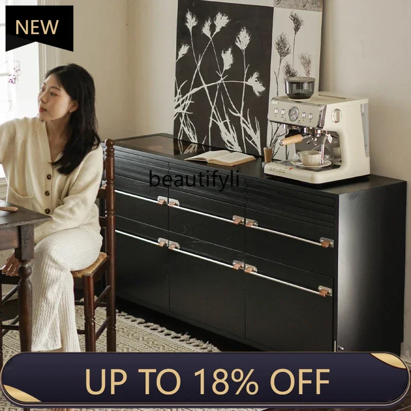

P178 Nine-Drawer Cabinet Sideboard Wall-Mounted Home Use Integrated Solid Wood Drawer Storage Bedside Cabinet