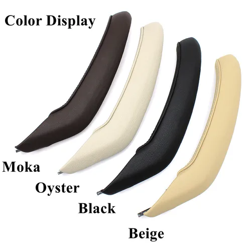 Imagen 2 del producto Tirador de puerta interior izquierdo y derecho para coche, cubierta exterior de cuero, juego de embellecedor de repuesto para BMW X3 X4 F25 F26 2010-2016