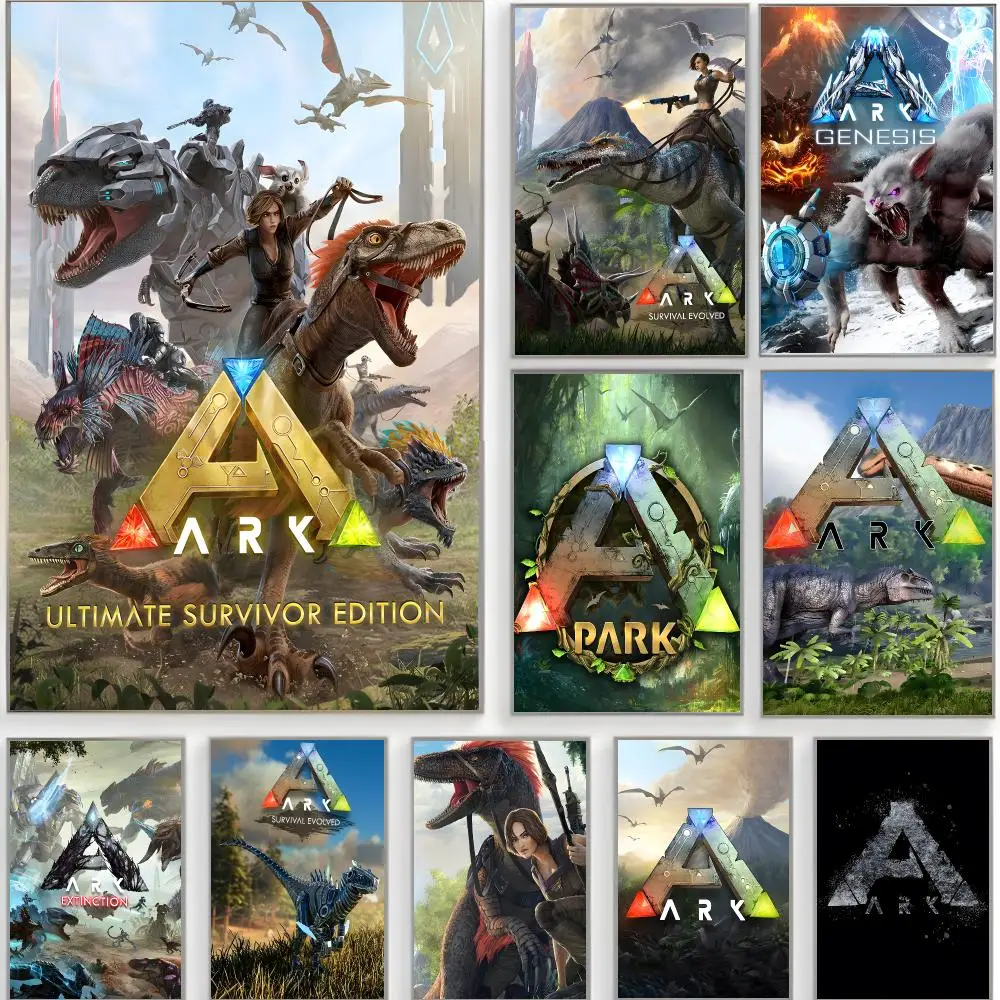 Affiche de jeu d'aventure a-ark survival evolved, art mural classique, décoration de la maison, à coller, sans cadre
