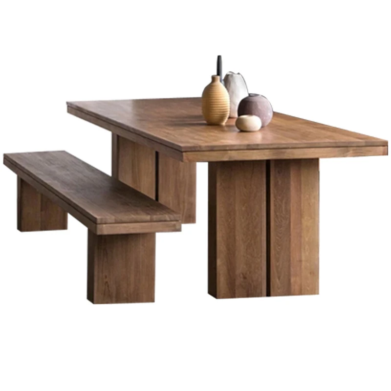 Modern Minimalist Large Board Table, Japanese Style All Solid Wood Writing Conference Table, Raw Wood Tea Making Table