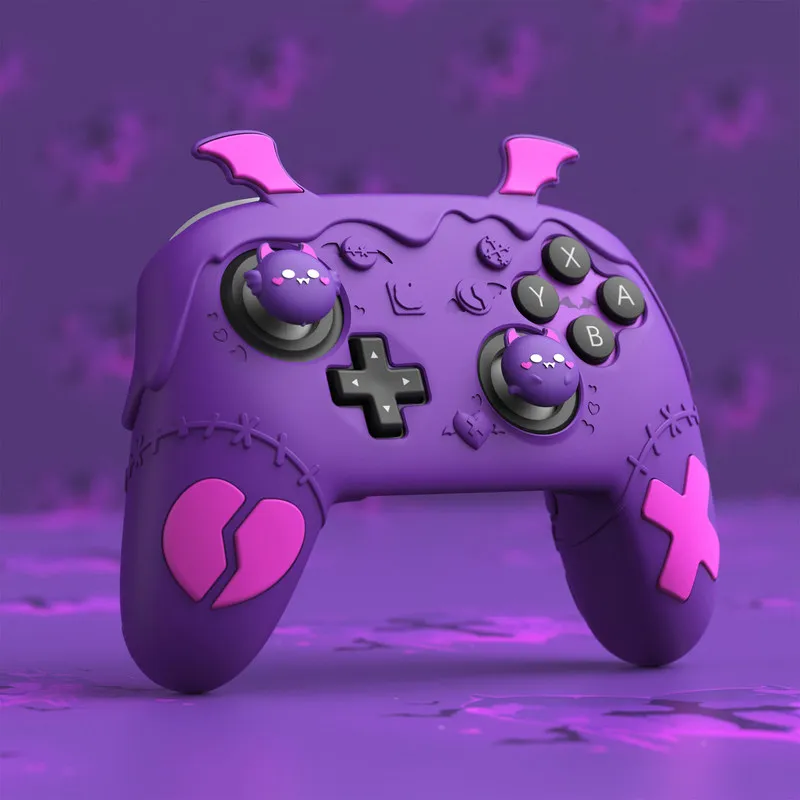 playvital-switch-2-pro-コントローラー-シリコン保護ケース-ゴシックバットテーマ-ソフト滑り止めコントローラーカバー-ゲームアクセサリー