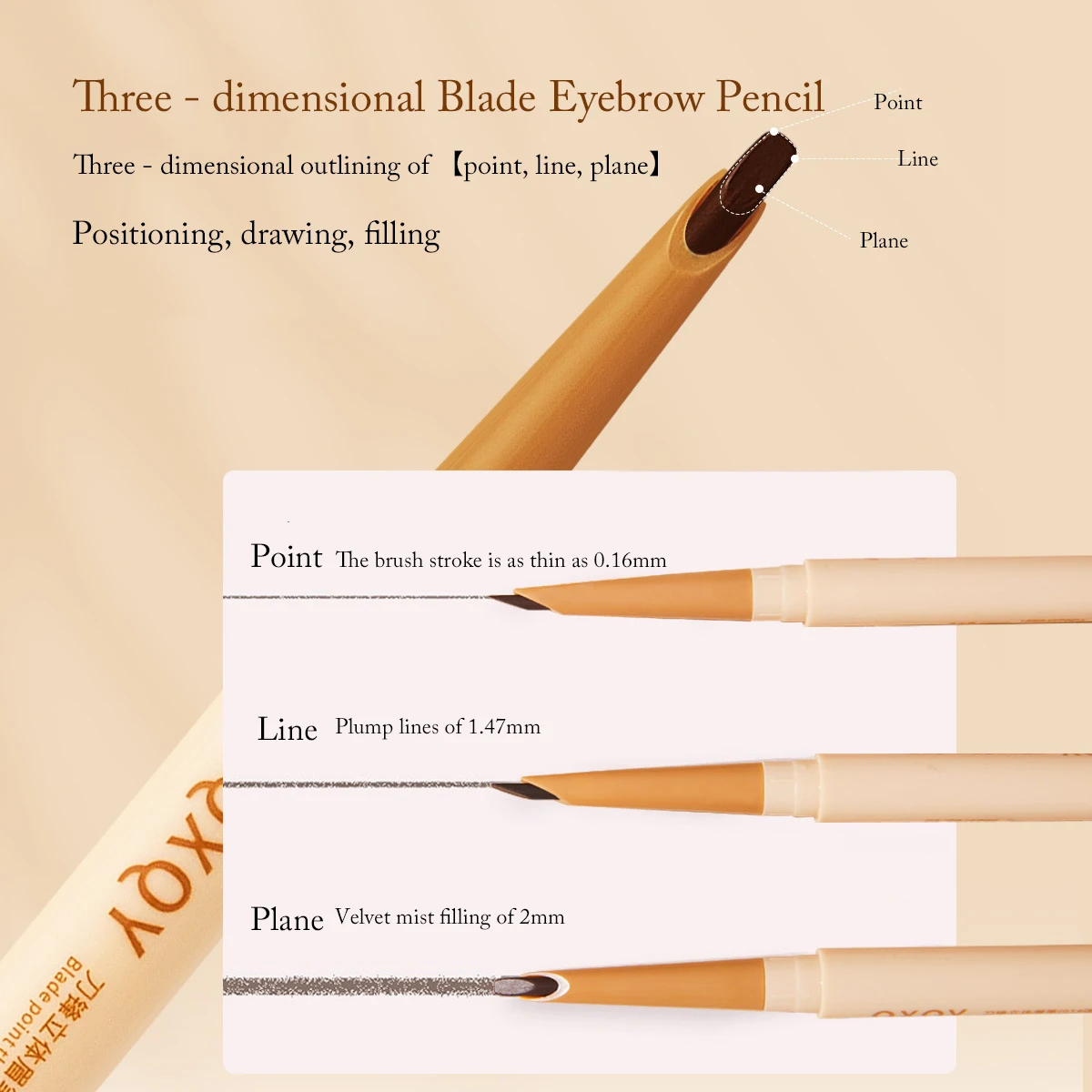 Lápiz de cejas de doble cabeza de larga duración resistente al agua 2 colores lápiz para cejas tinte máscara mejorar cosméticos belleza maquillaje de mujer