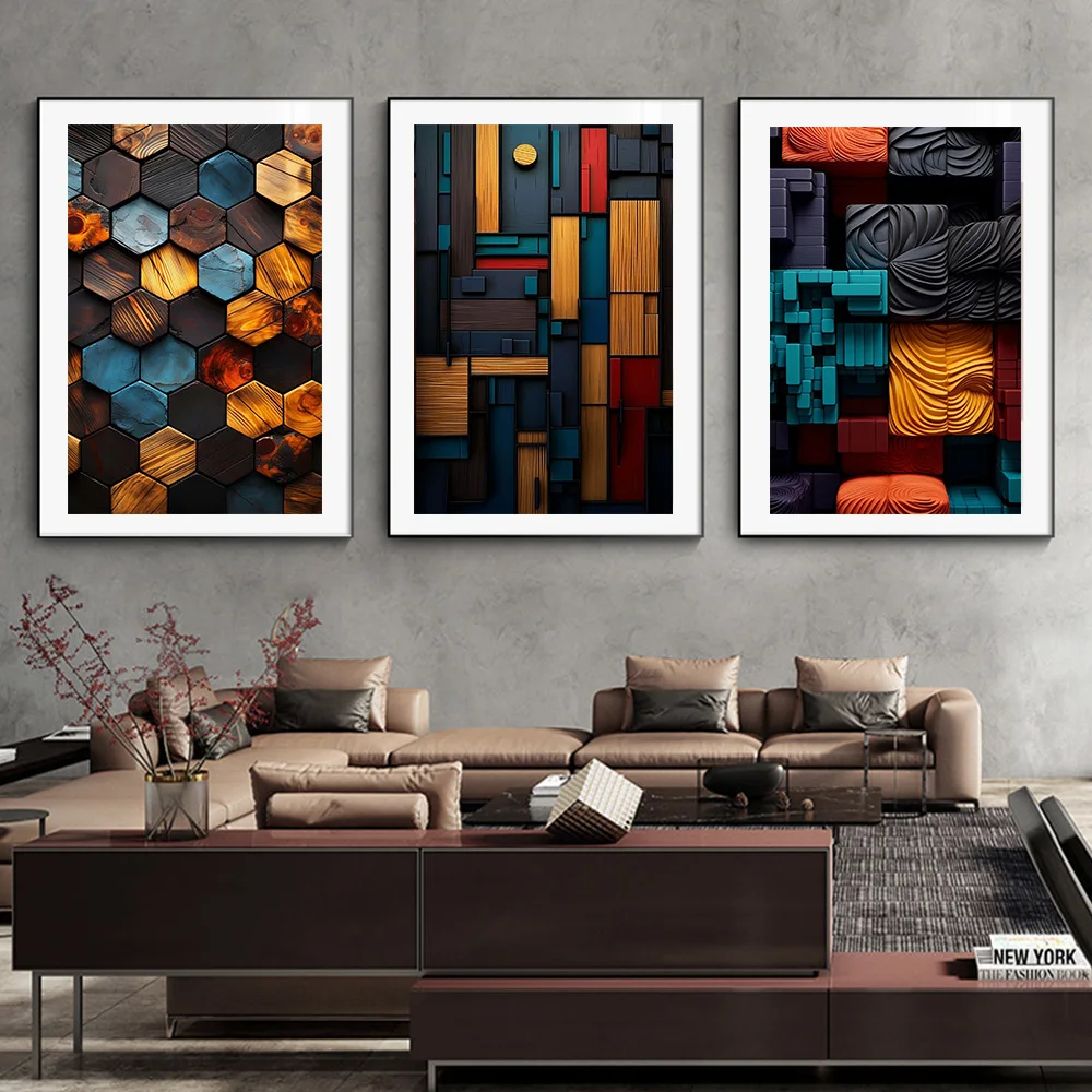 

Modern 3D Geometric Visual Effect Art Poster Prints For Living Room Home Decor Abstract Minimalism Canvas Painting Wall Art