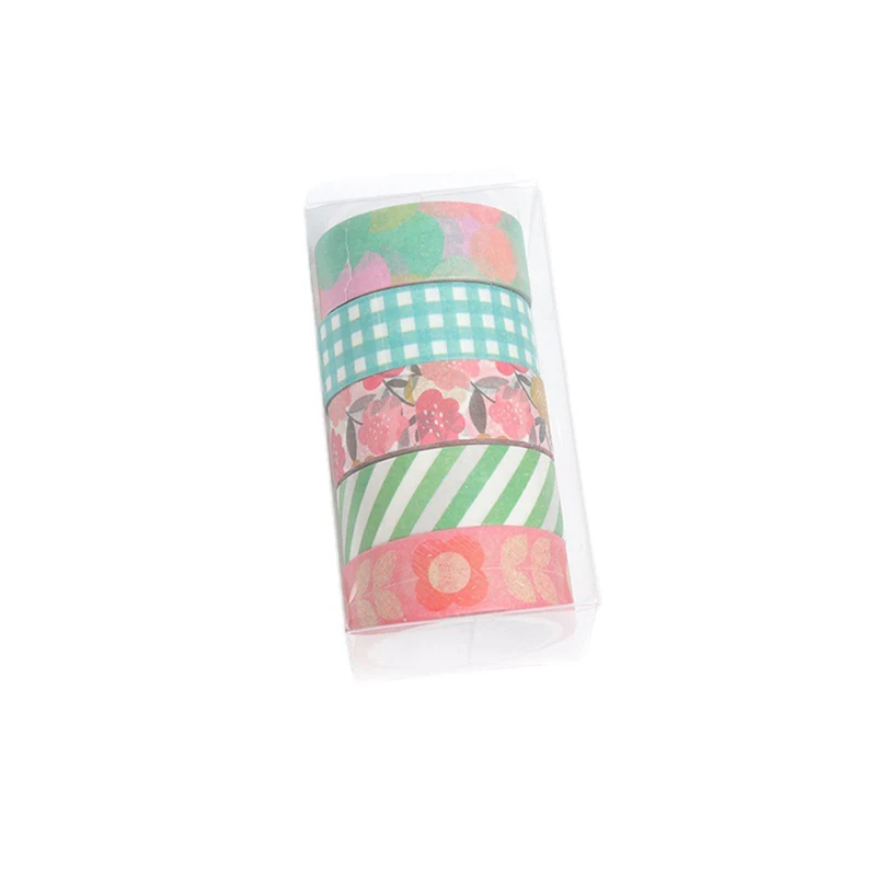 5Rolls Flowers Washi Tape Set Stationery Decorative Adhesive Tape Sakura Washitape Stickers Diary Journal Supplies Masking Tape