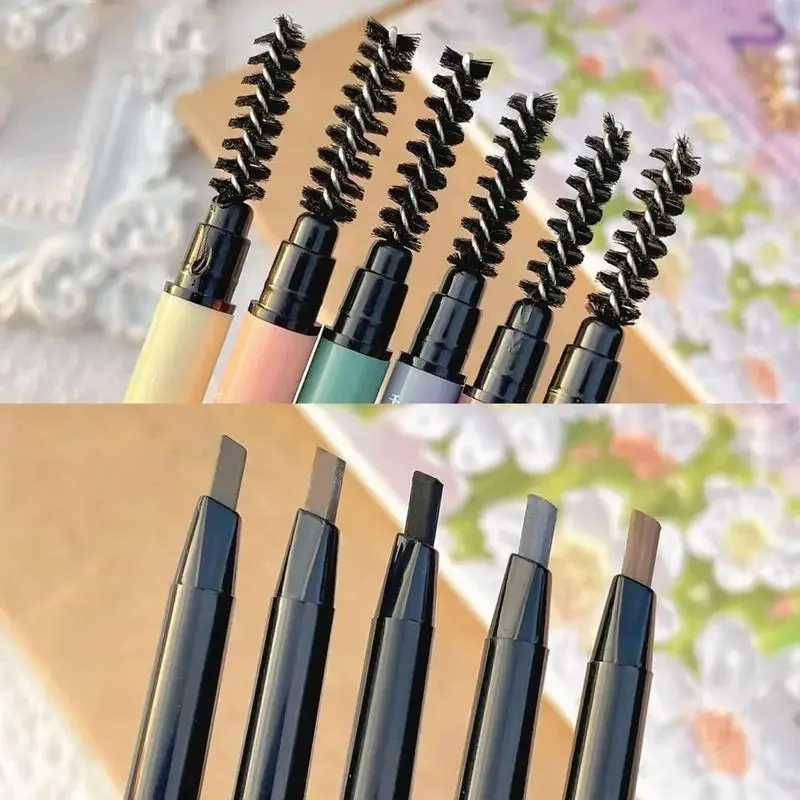 Waterproof Natural Brow Pencil Eyebrow Pencil Strong Shape Fine Refill High Saturation Double Head Eyebrow Pencil Silky Color