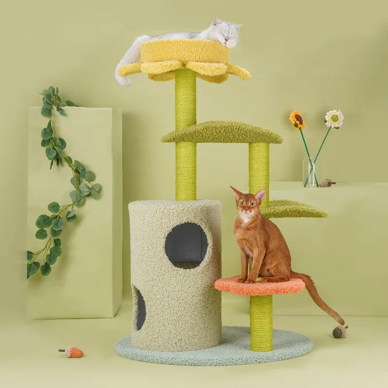 

Cat Tree Sisal Rope Cat Tower Cat Scrapers Scratching Post For Cats Toys For Cat Grinding Paws Multi-Level Cat Climbing Frame