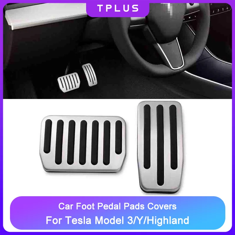 

For Tesla Model Y 3 Highland Upgrade Foot Pedal Pads Cover Non-slip Accelerator Brake Rest HighPerformance Metal Car Accessories