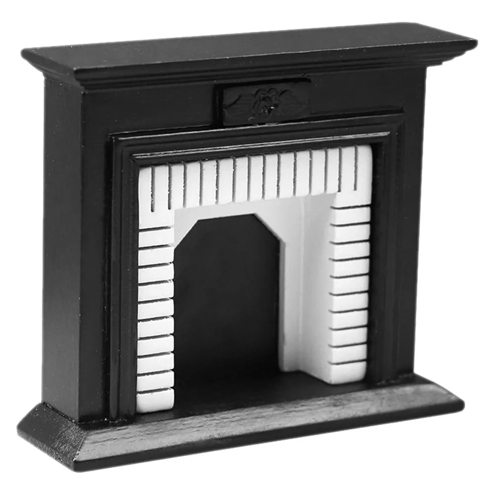 

1:12 Scale Miniature Wooden Fireplace for Dollhouse Living Room Realistic Simulated Warm Cozy Decor Mini Furniture Accessory